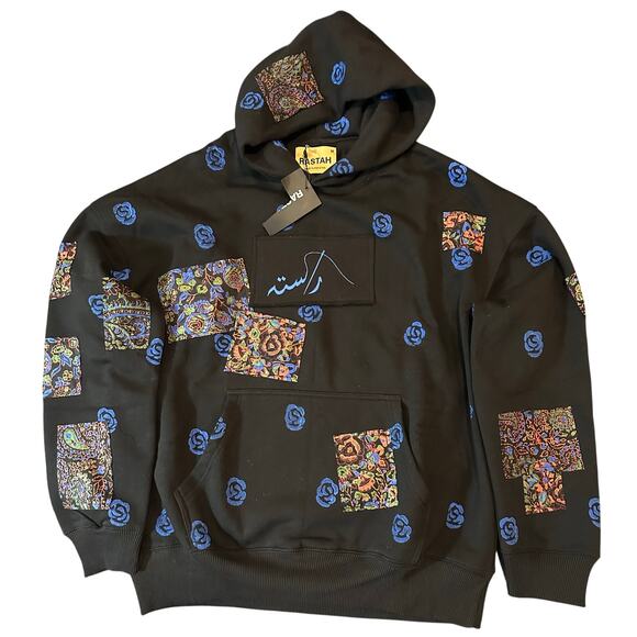 NWT Rastah Block Print Patchwork Hoodie "Version 4" Unisex SOLD OUT $300 floral - Picture 3 of 8